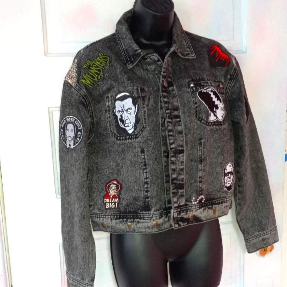 SOLD! Nosferatu pt.2! Horror movie lovers acid washed denim- CLAIMED! - Picture 15 of 16